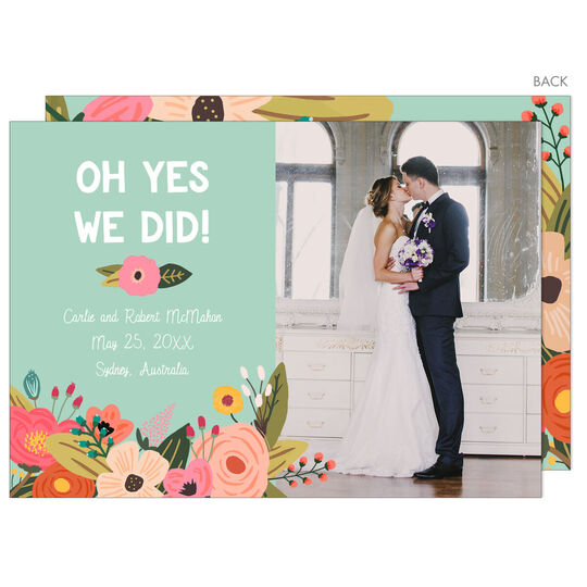 Mint We Did It Photo Wedding Announcements